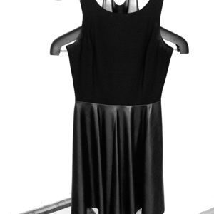 Faux Leather Little Black Dress
